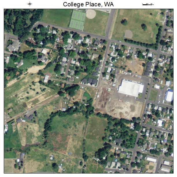 College Place, Washington aerial imagery detail