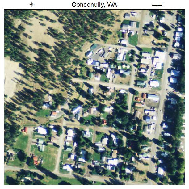 Conconully, Washington aerial imagery detail
