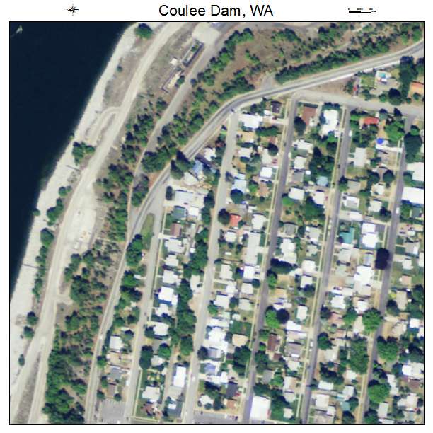 Coulee Dam, Washington aerial imagery detail