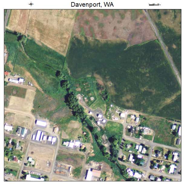 Davenport, Washington aerial imagery detail