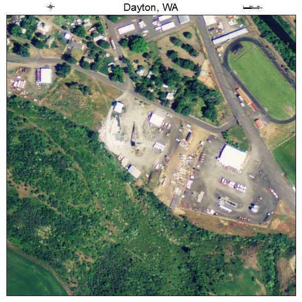 Dayton, Washington aerial imagery detail