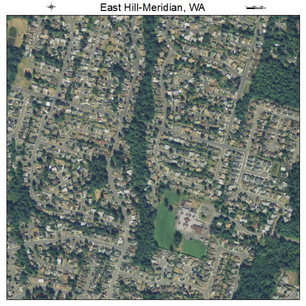 East Hill Meridian, Washington aerial imagery detail