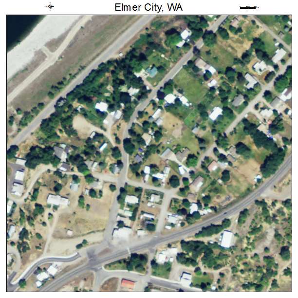 Elmer City, Washington aerial imagery detail