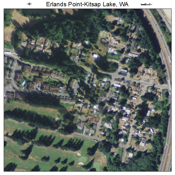Erlands Point Kitsap Lake, Washington aerial imagery detail