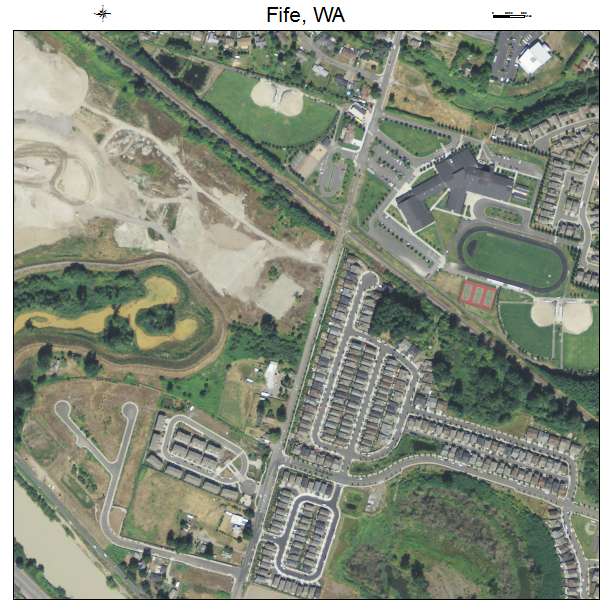 Fife, Washington aerial imagery detail