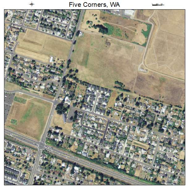 Five Corners, Washington aerial imagery detail