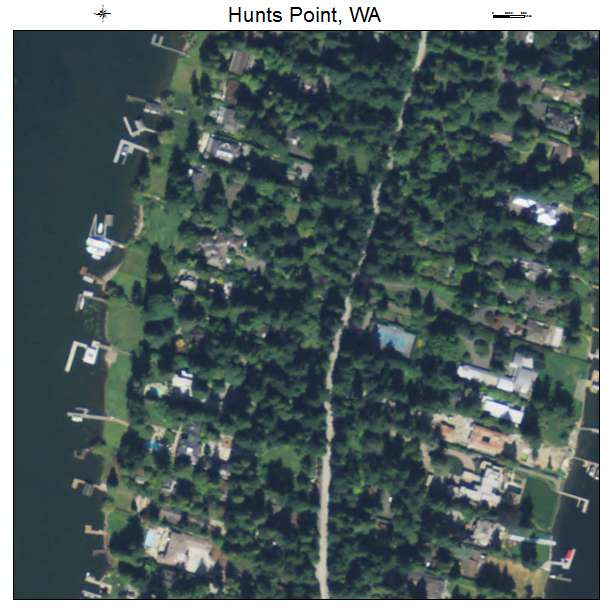 Hunts Point, Washington aerial imagery detail