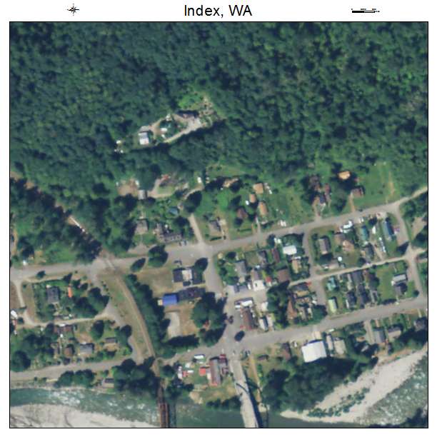 Index, Washington aerial imagery detail