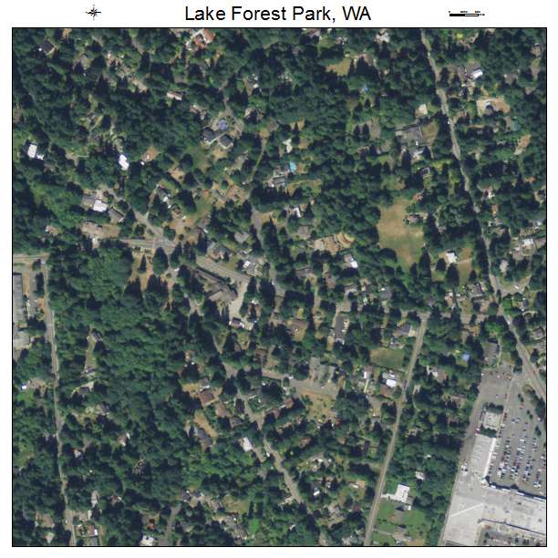 Lake Forest Park, Washington aerial imagery detail