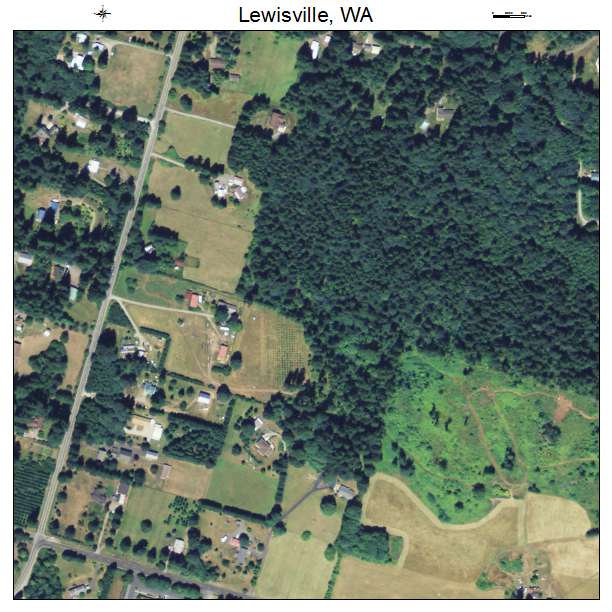 Lewisville, Washington aerial imagery detail