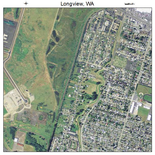 Longview, Washington aerial imagery detail