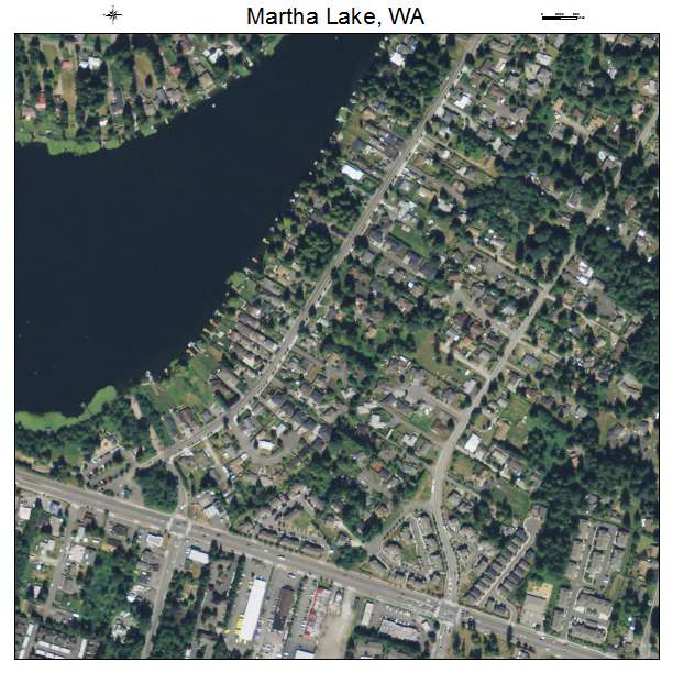 Martha Lake, Washington aerial imagery detail
