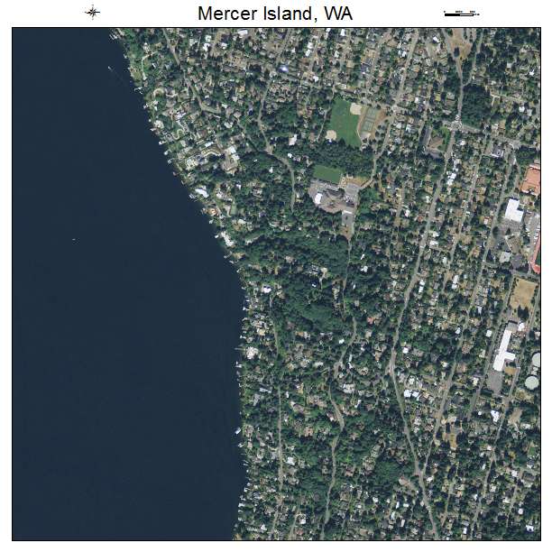 Mercer Island, Washington aerial imagery detail