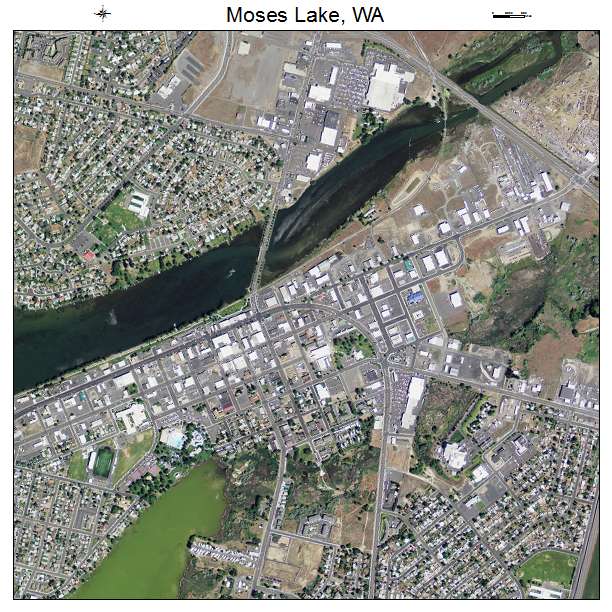 Moses Lake, Washington aerial imagery detail