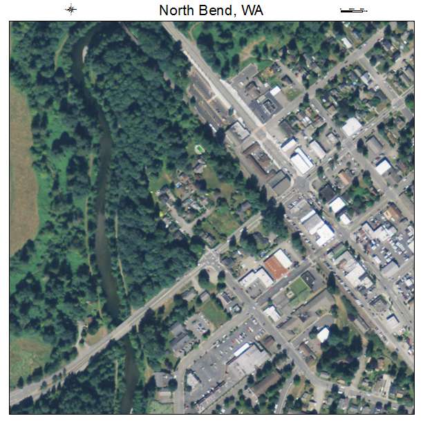 North Bend, Washington aerial imagery detail