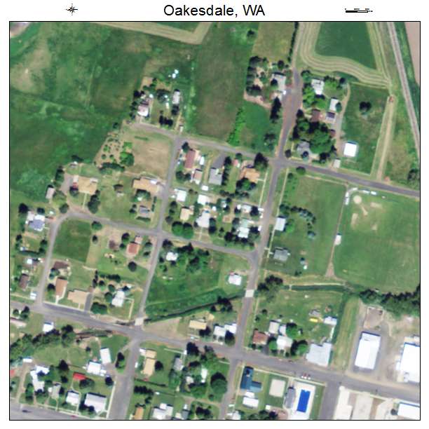 Oakesdale, Washington aerial imagery detail