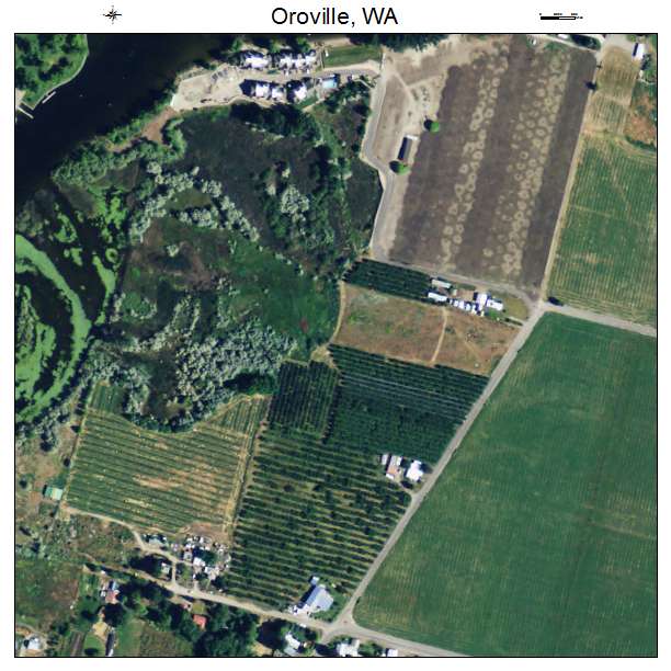 Oroville, Washington aerial imagery detail