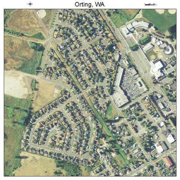 Orting, Washington aerial imagery detail