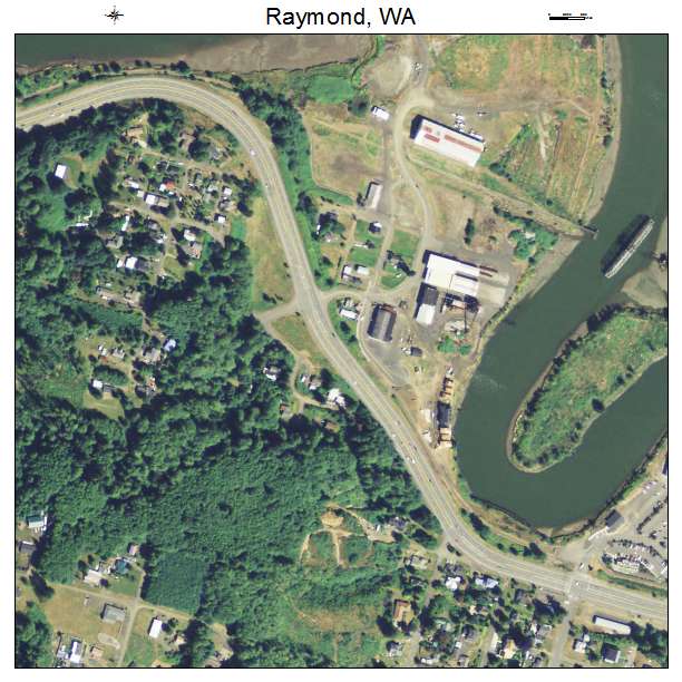 Raymond, Washington aerial imagery detail
