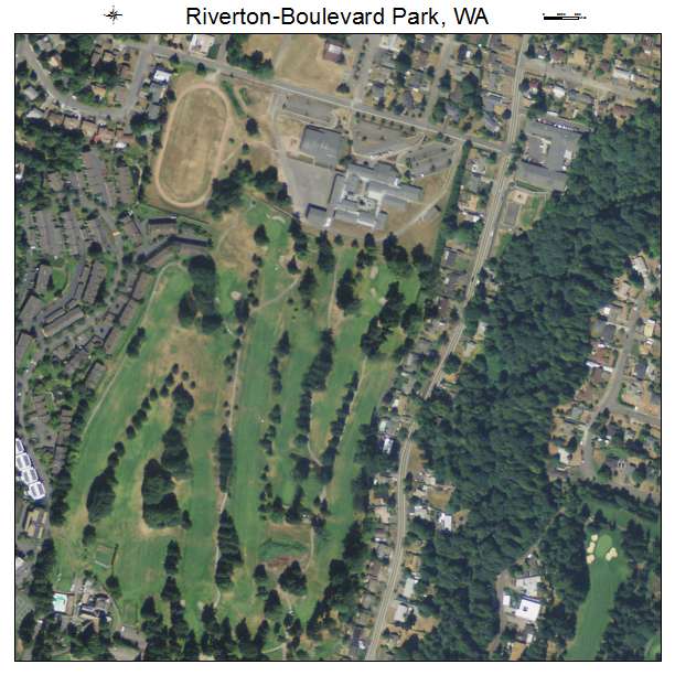 Riverton Boulevard Park, Washington aerial imagery detail