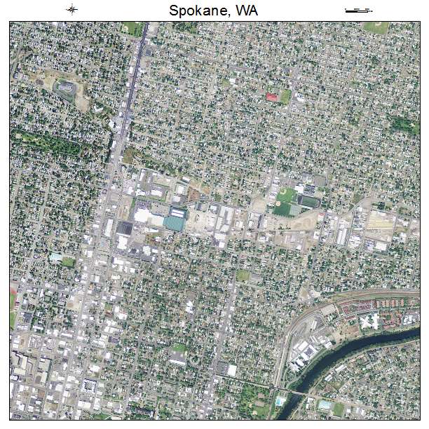 Spokane, Washington aerial imagery detail