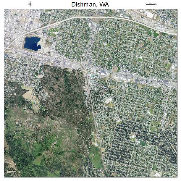 Dishman, WA air photo map