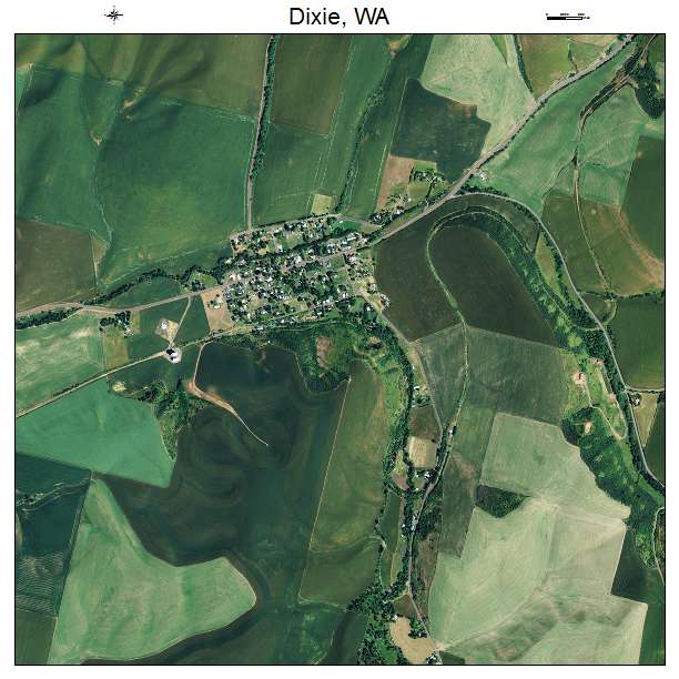 Dixie, WA air photo map