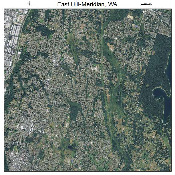 East Hill Meridian, WA air photo map