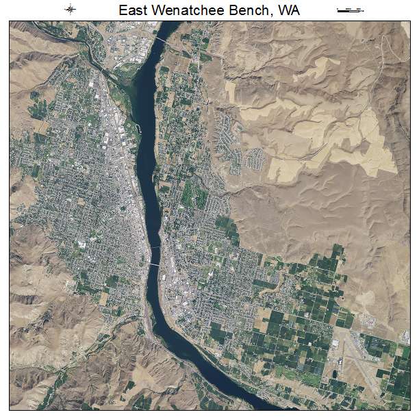 East Wenatchee Bench, WA air photo map