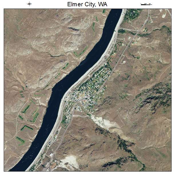 Elmer City, WA air photo map