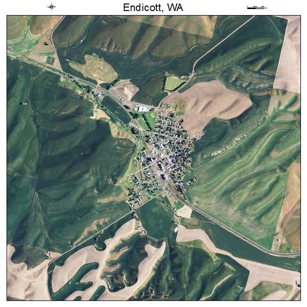Endicott, WA air photo map