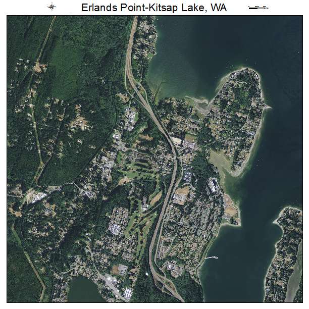 Erlands Point Kitsap Lake, WA air photo map