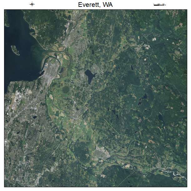 Everett, WA air photo map