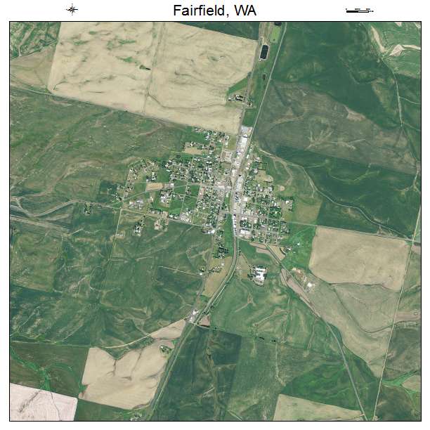 Fairfield, WA air photo map