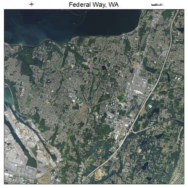 Federal Way, WA air photo map