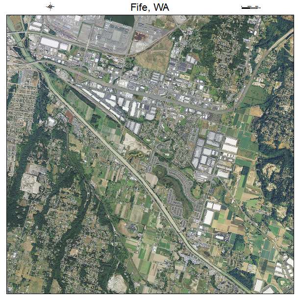 Fife, WA air photo map