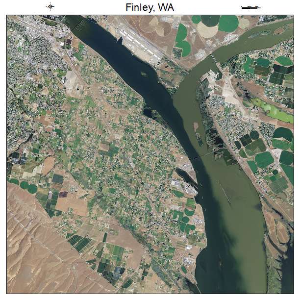 Finley, WA air photo map