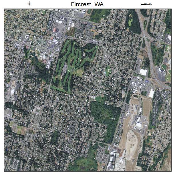 Fircrest, WA air photo map