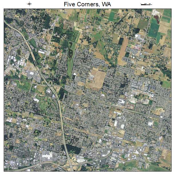 Five Corners, WA air photo map