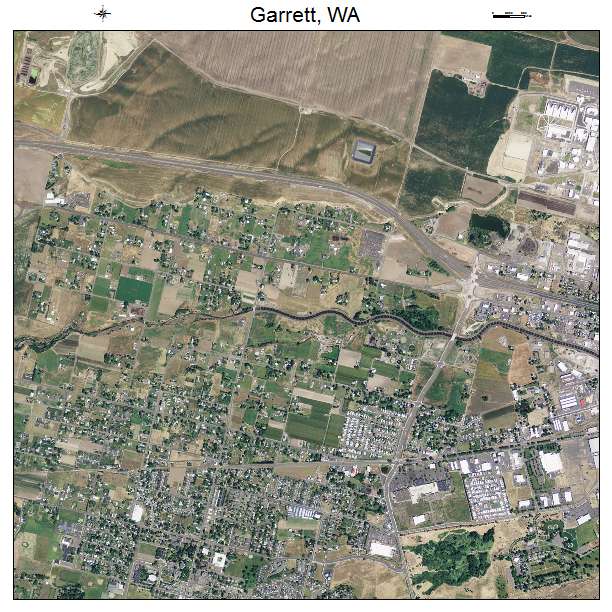 Garrett, WA air photo map