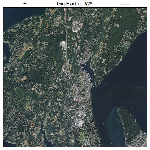 Gig Harbor, WA air photo map