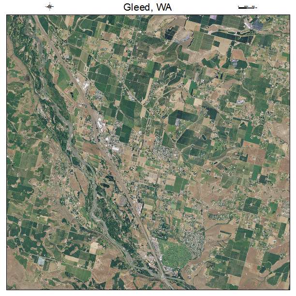 Gleed, WA air photo map