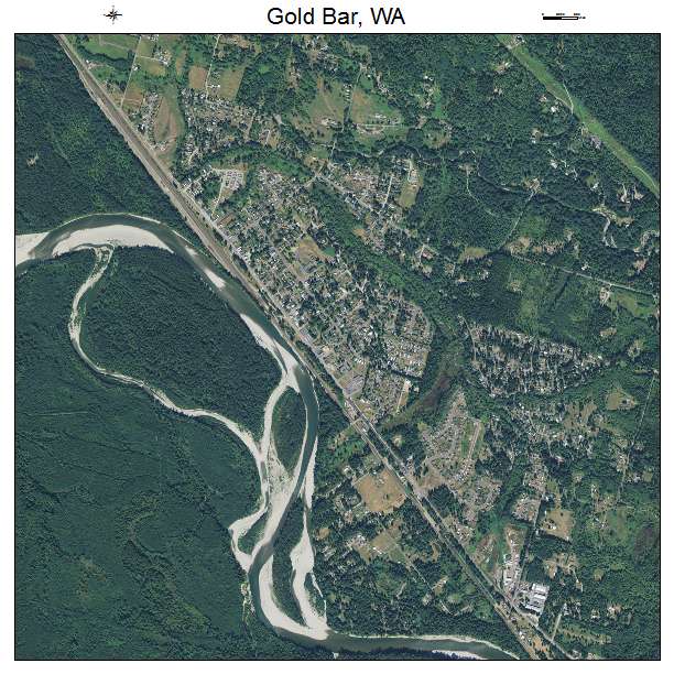 Gold Bar, WA air photo map
