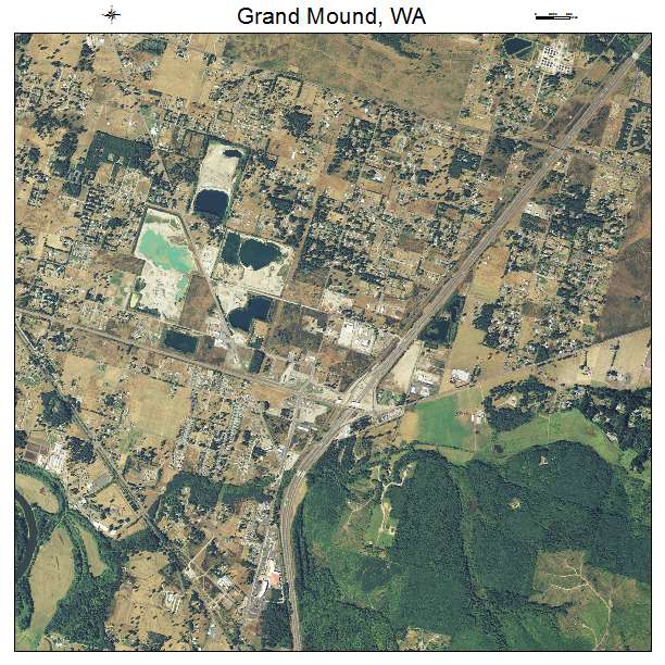 Grand Mound, WA air photo map