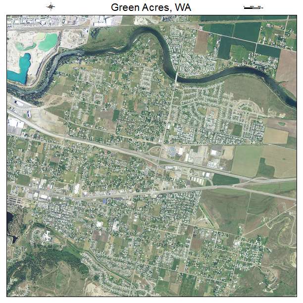 Green Acres, WA air photo map