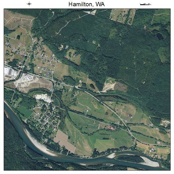 Hamilton, WA air photo map
