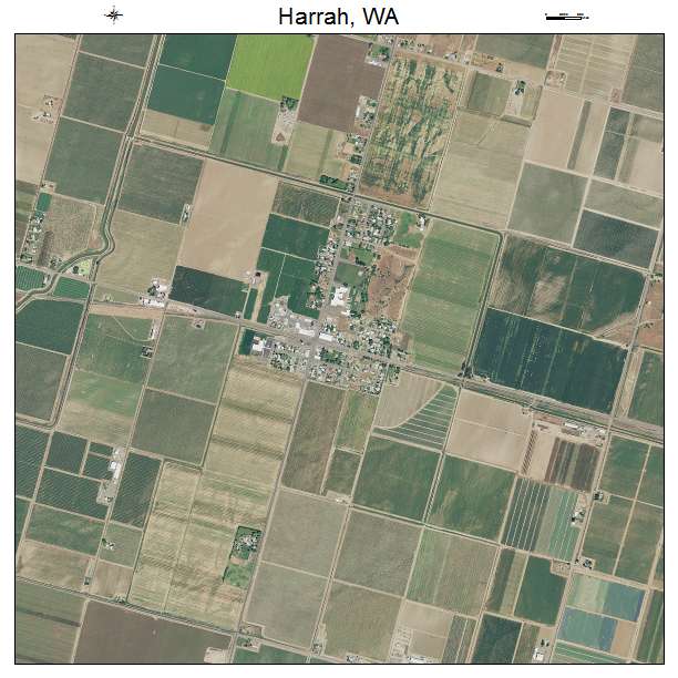 Harrah, WA air photo map