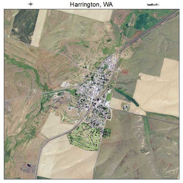 Harrington, WA air photo map