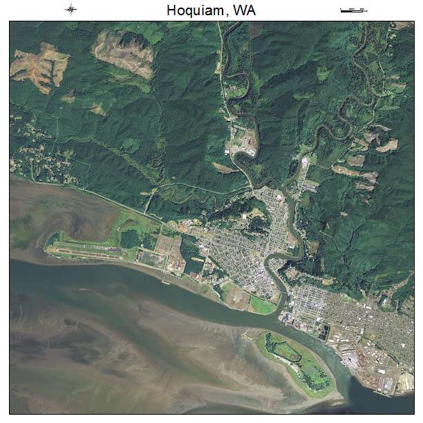 Hoquiam, WA air photo map