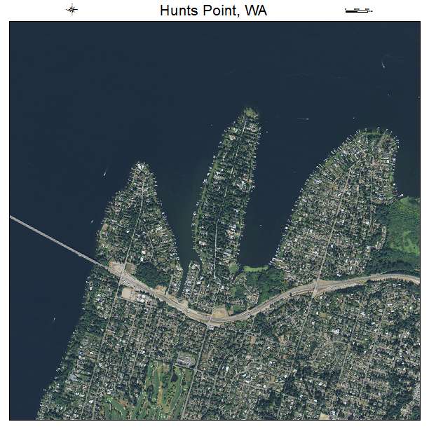 Hunts Point, WA air photo map